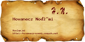 Hovanecz Noémi névjegykártya